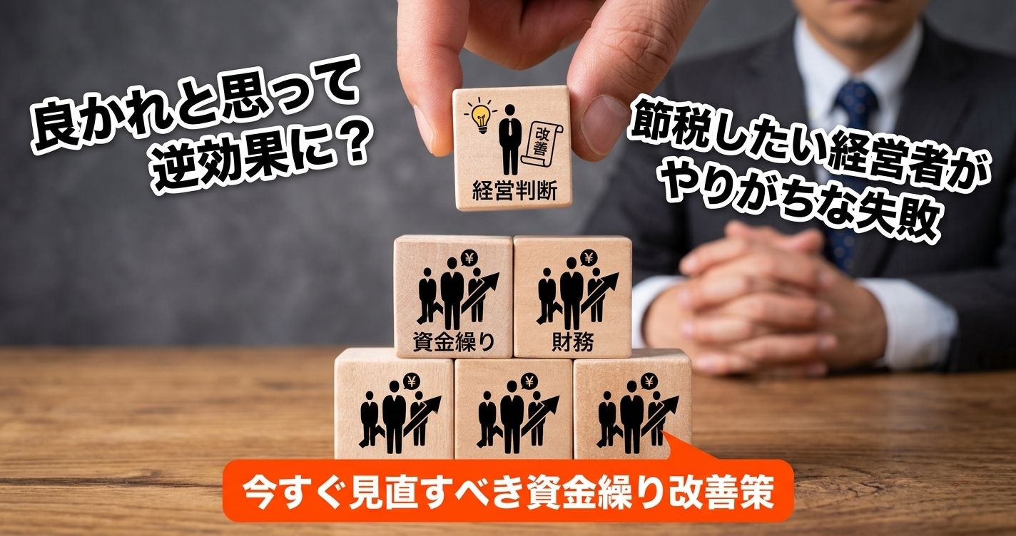 良かれと思って逆効果に？節税したい経営者がやりがちな失敗と、今すぐ見直すべき資金繰り改善策