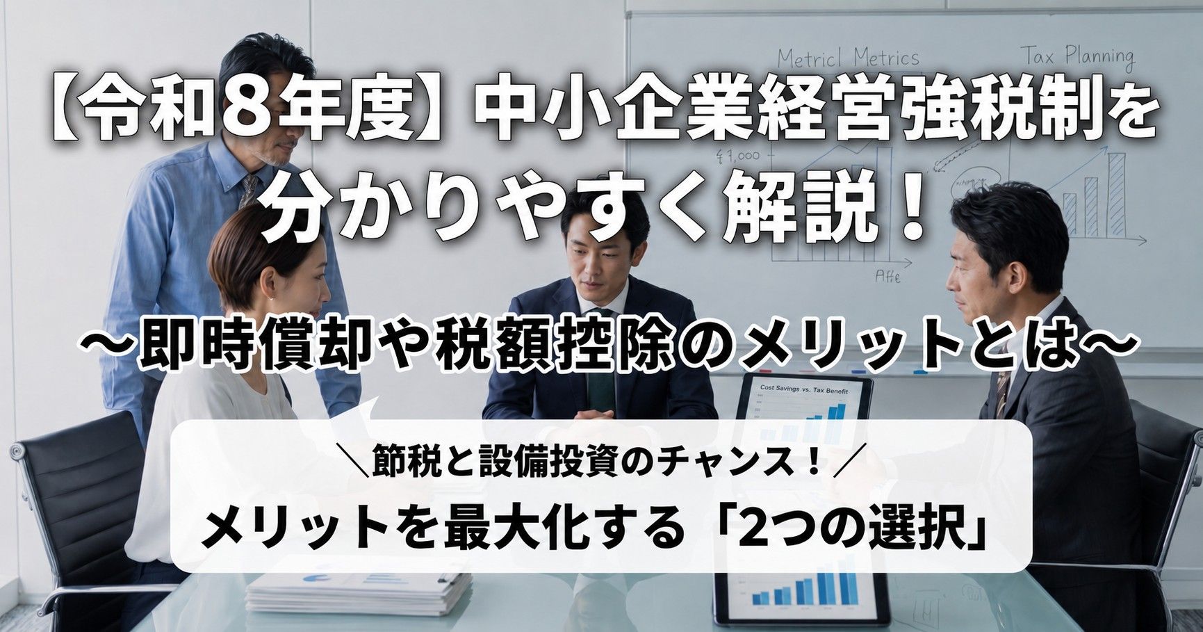 【令和8年度】中小企業経営強化税制をわかりやすく解説！即時償却や税額控除のメリットとは